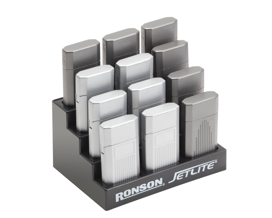 Ronson 43515C 12PK Jetlite Butane Torch Lighters w/ Tray Display