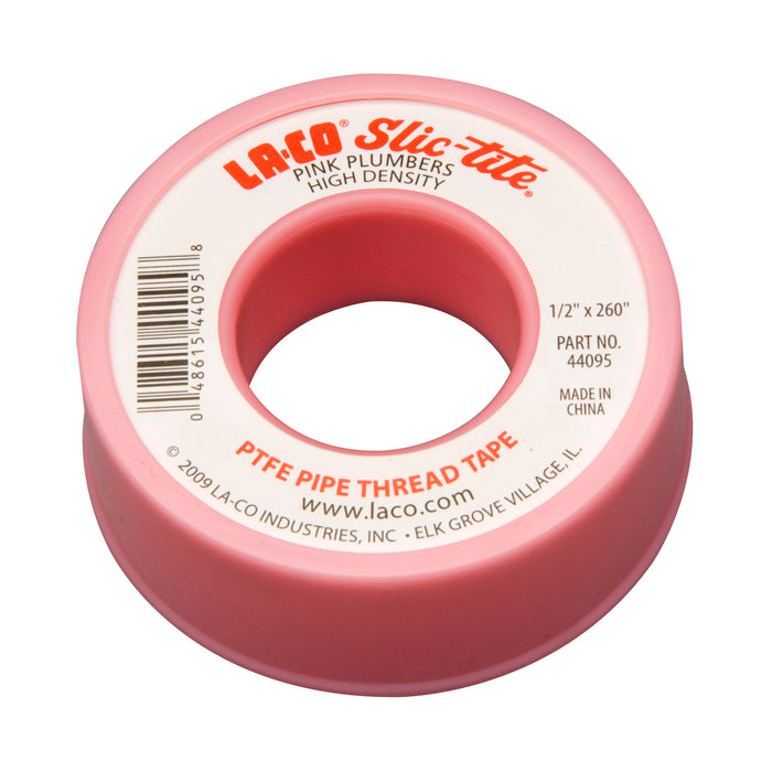 La-Co/Markal 44095 Slic-tite® PTFE Thread Tape - Premium grade, high density thread tape for water line usage - 1/2" X 260" - Pink