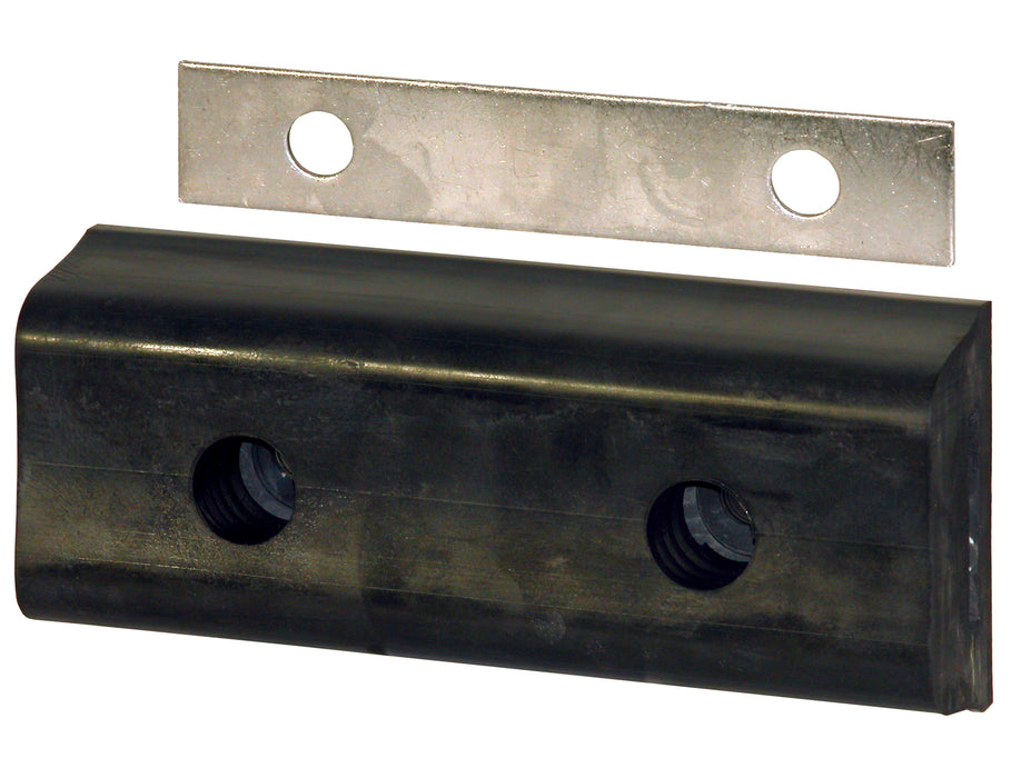 Buyers Products 441466 Extruded Rubber Rectangular Bumper with 2 Holes- 4-3/4 x 2-3/4 x 10 Inch Long