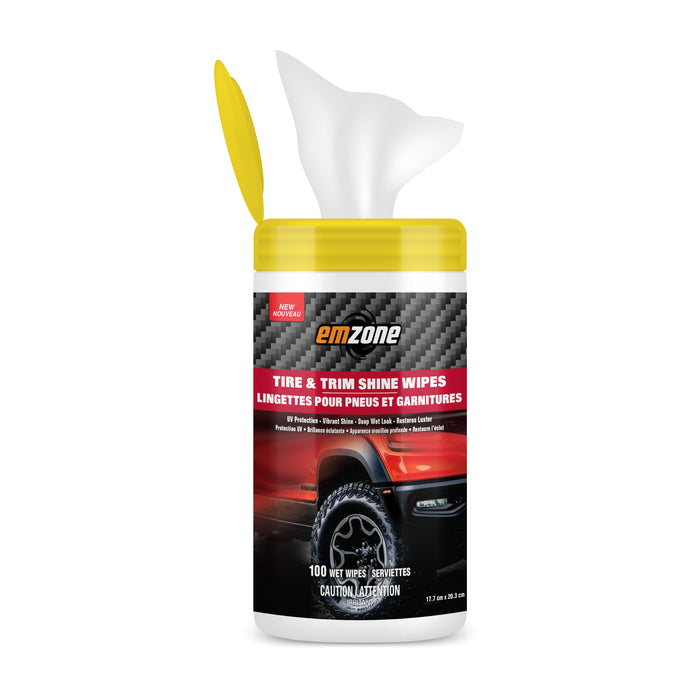 Empack (143) 44519 Emzone Tire & Trim Shine Wipes 100pk