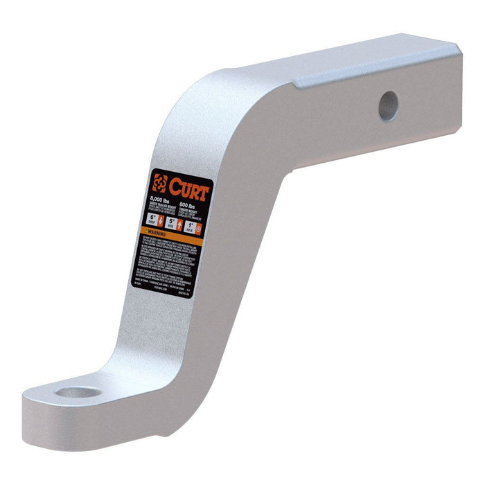 Curt 45362 Aluminum Ball Mount (2" Shank, 8,000 lbs, 6" Drop, 8-1/2" Long)
