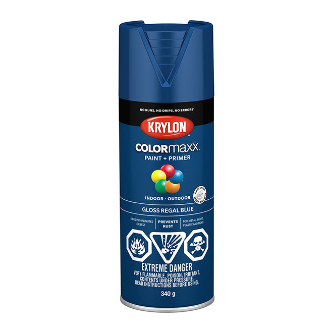 Sherwin Williams (435) 45535 Krylon COLORmaxx Paint + Primer, Gloss, Regal Blue, 450 g