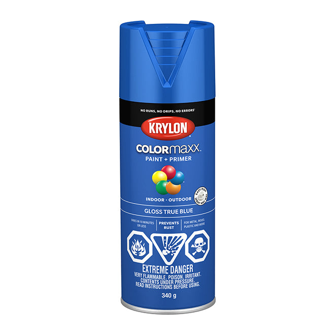 Sherwin Williams (435) 45543 Krylon COLORmaxx Paint + Primer, Gloss, True Blue, 450 g