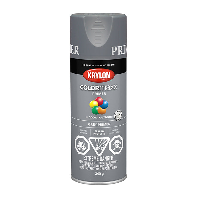 Sherwin Williams (435) 45582 Krylon COLORmaxx Paint + Primer, Gray Primer, 340 g