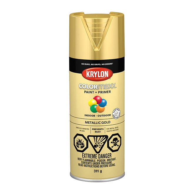 Sherwin Williams 45588 Krylon COLORmaxx Metallic Paint, Gold, 311 g