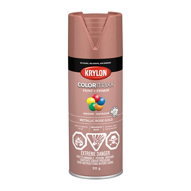 Sherwin Williams 45593 Krylon COLORmaxx Metallic Paint, Rose Gold, 311 g