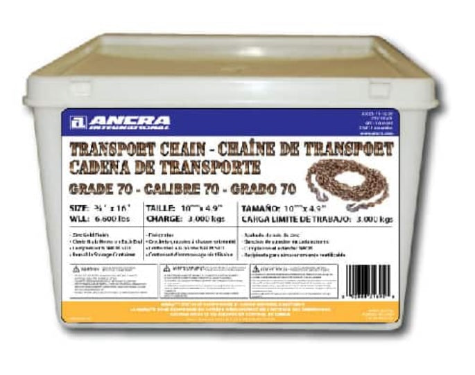 Ancra (880) 45881-11-16T Load Binder Chain - 3/8" X 16' w/ Clevis Hooks 6, 600 lbs WLL