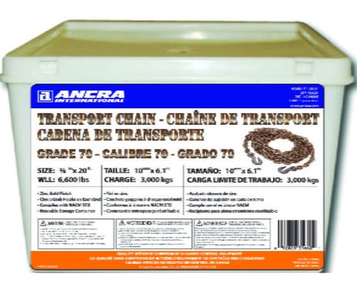 Ancra 45881-11-20T-SP Load Binder Chain - 3/8" X 20' w/ Clevis Hooks 6, 600 lbs WLL - In A Pail