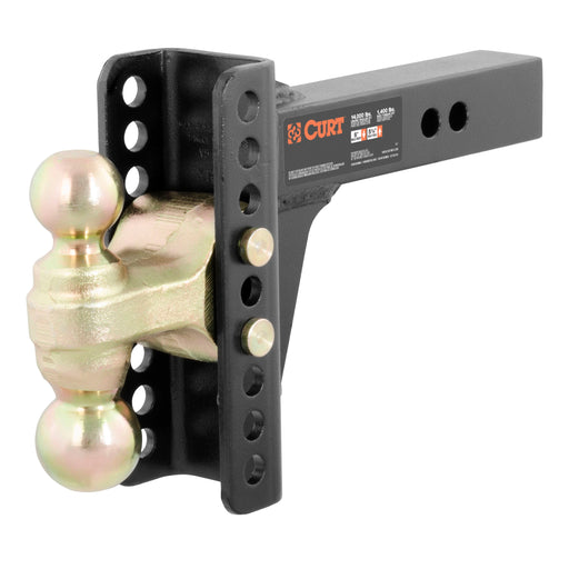 Curt 45900 Adjustable Channel Mount with Dual Ball (2" Shank, 14,000 lbs., 6" Drop)