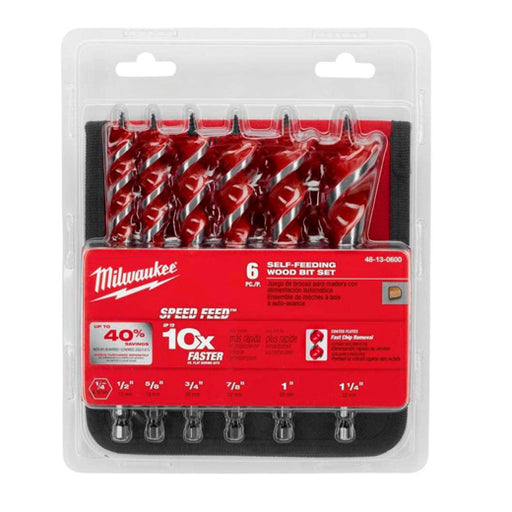 Milwaukee (366) 48-13-0600 6-1/2" SPEED FEED™ Wood Bit Set (6 PC)