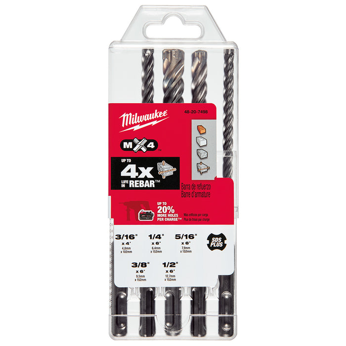 Milwaukee (366) 48-20-7498 5 PC SDS Plus MX4™ Kit