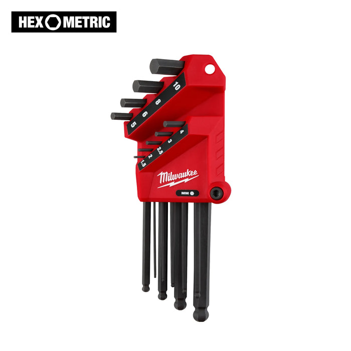 Milwaukee 48-22-2186 9-Key Ball End L-Key Set - Metric