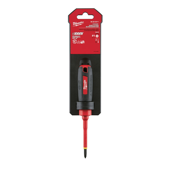 Milwaukee 48-22-2211 No.1 Phillips - 3" 1000V Insulated Screwdriver