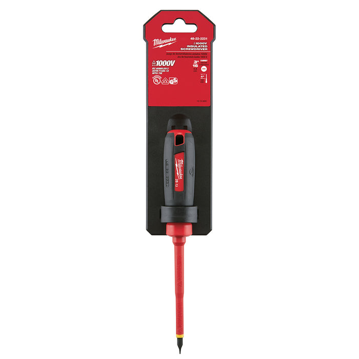 Milwaukee 48-22-2231 3/16" Cabinet - 4" 1000V Insulated Screwdriver