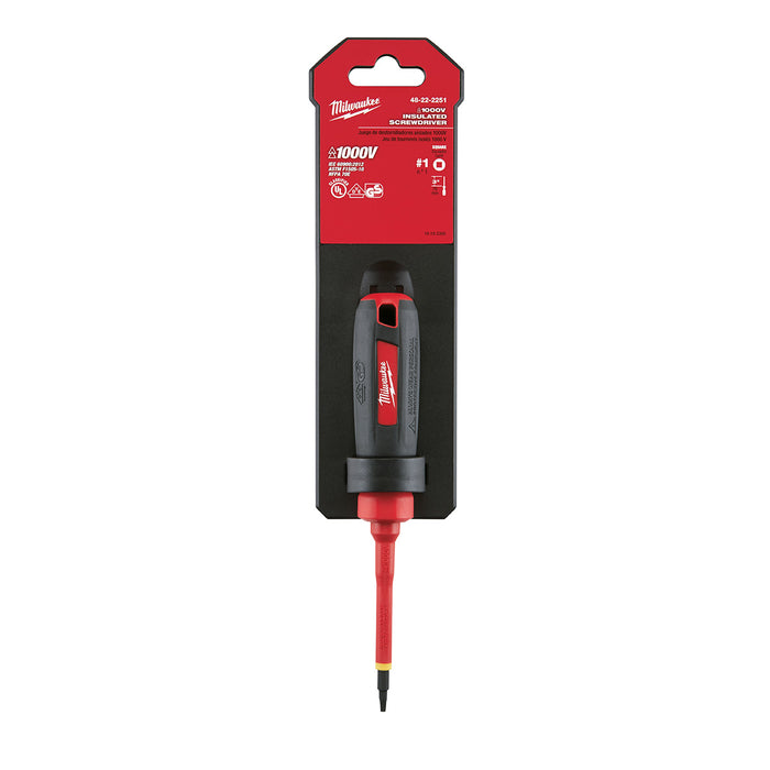 Milwaukee 48-22-2251 No.1 Square - 3" 1000V Insulated Screwdriver