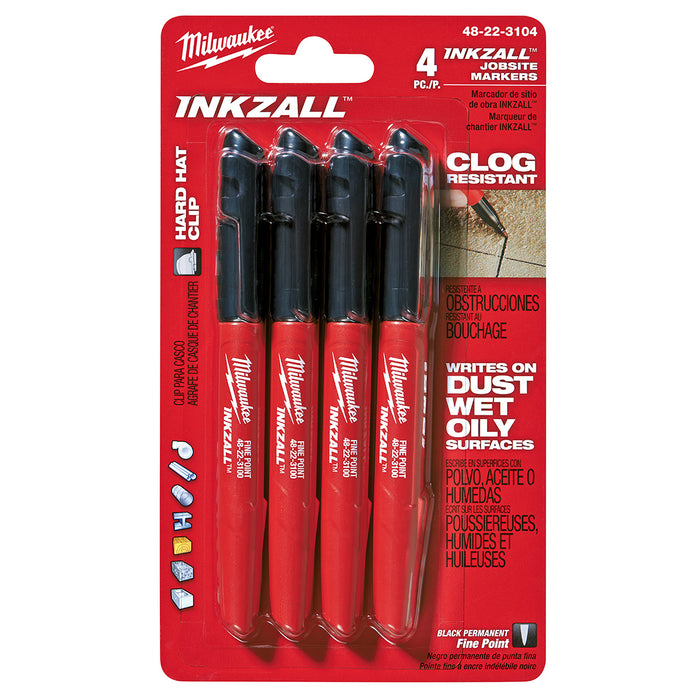 Milwaukee (366) 48-22-3104 4PK INKZALL® Black Fine Point Marker
