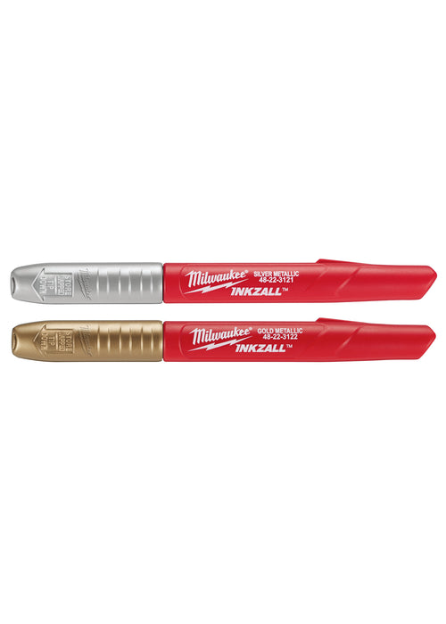 Milwaukee 48-22-3123 2PK INKZALL® Silver/Gold Metallic Fine Point Marker