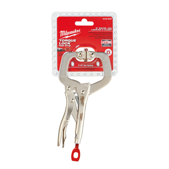 Milwaukee 48-22-3522 6" TORQUE LOCK™ Locking C-Clamp Swivel Jaws