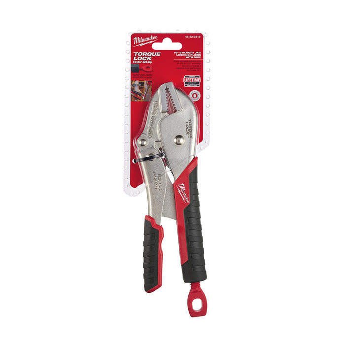 Milwaukee 48-22-3810 10" TORQUE LOCK Straight Jaw Locking Pliers with Grip