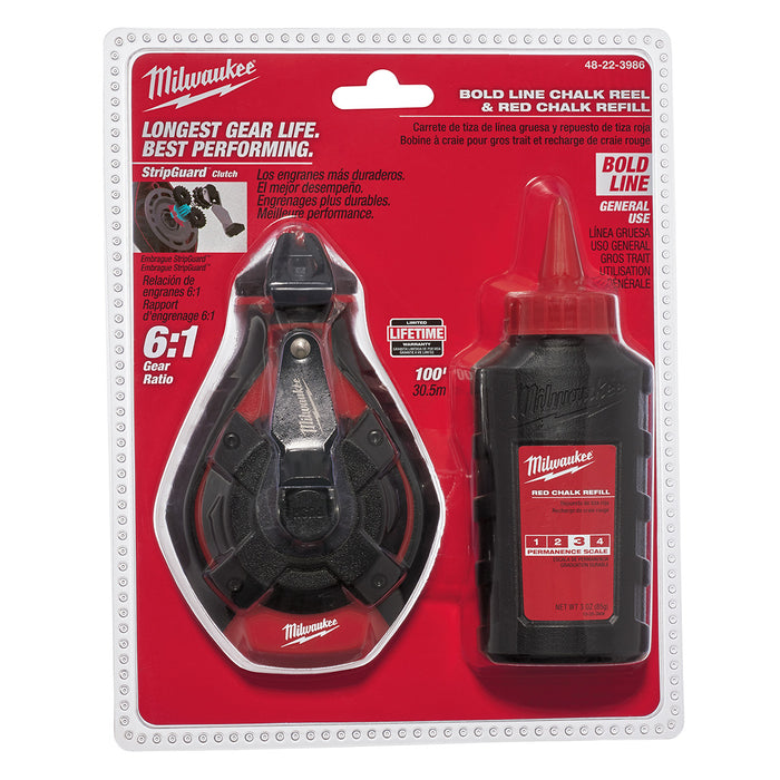 Milwaukee 48-22-3986 100' Bold Line Kit w/ Red Chalk