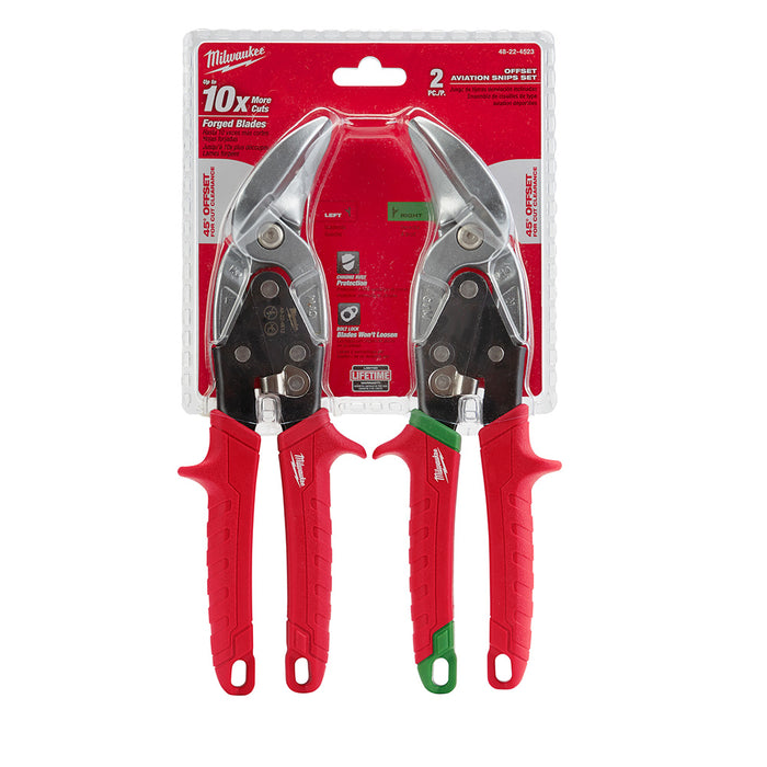 Milwaukee (366) 48-22-4523 2 PC Offset Aviation Snip Set