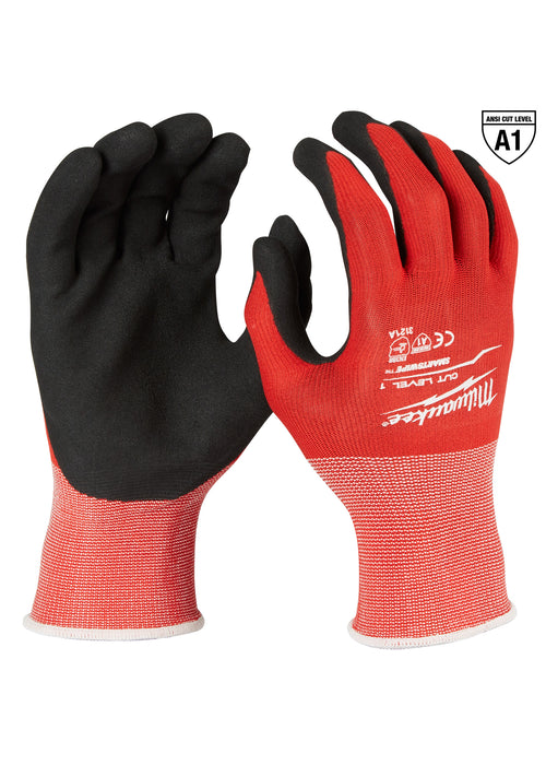 Milwaukee 48-22-8900 Milwaukee Cut Level 1 Nitrile Dipped Gloves, Size Small