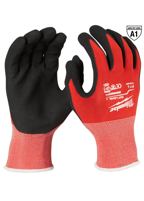 Milwaukee 48-22-8902 Milwaukee Cut Level 1 Nitrile Dipped Gloves, Size Large