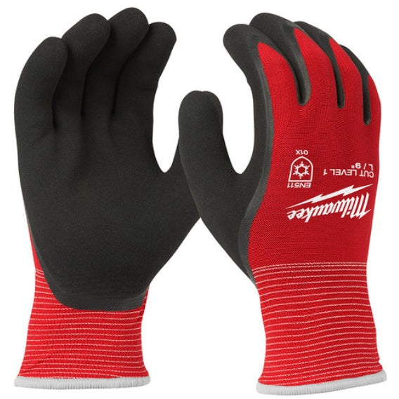 Milwaukee 48-22-8914B Milwaukee Red Latex Level 1 Cut Resistant Insulated Winter Dipped Work Gloves, 12 Pack, 2X-Large
