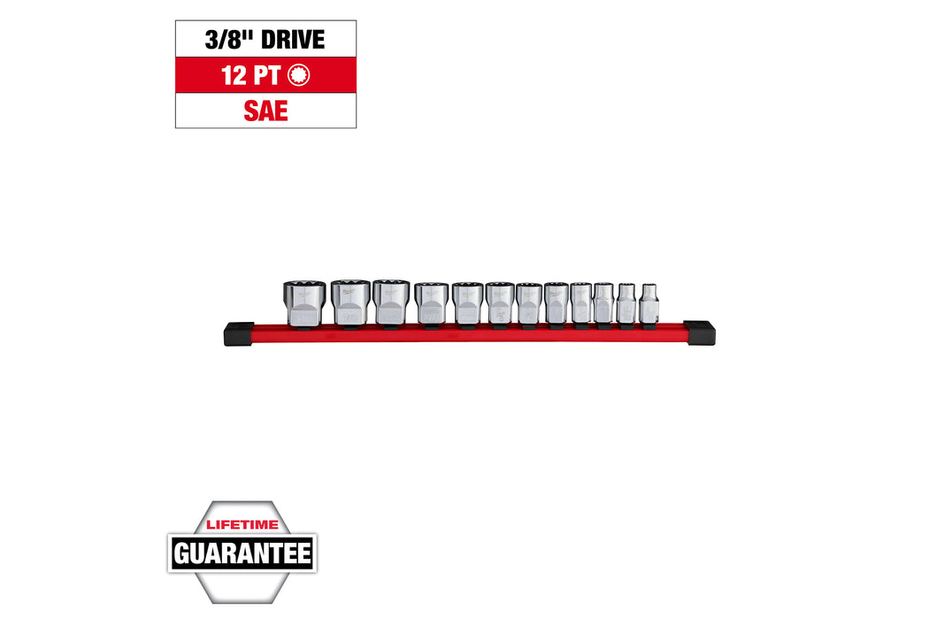 Milwaukee 48-22-9420 12PC 3/8IN DRIVE 12-POINT SAE SOCKET ST