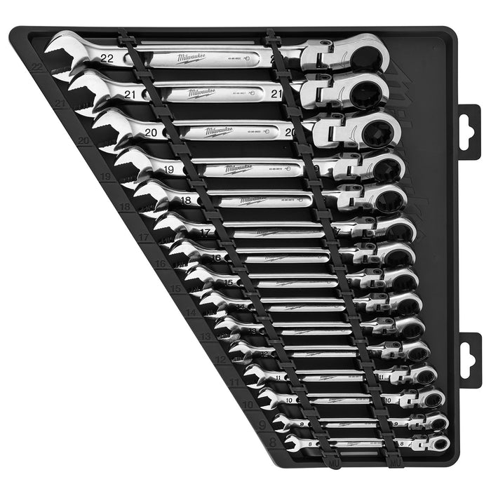 Milwaukee (366) 48-22-9513 15pc Flex Head Ratcheting Wrench Set - Metric