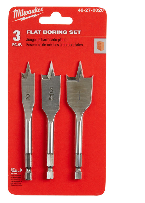 Milwaukee 48-27-0020 Mil 48-27-0020-3PC Stubby Flat Boring Se