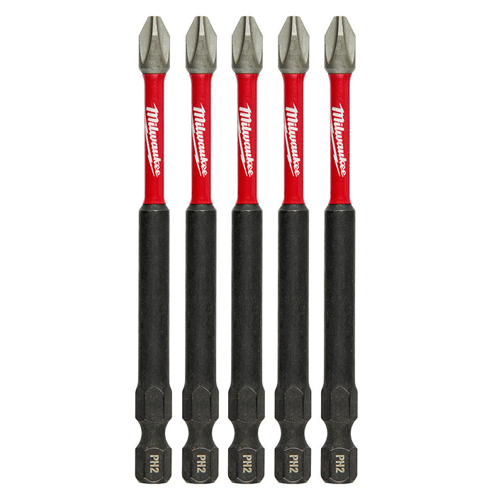 Milwaukee 48-32-4564CA SHOCKWAVE™ 3-1/2” Impact Phillips No.2 Power Bits (5PK)