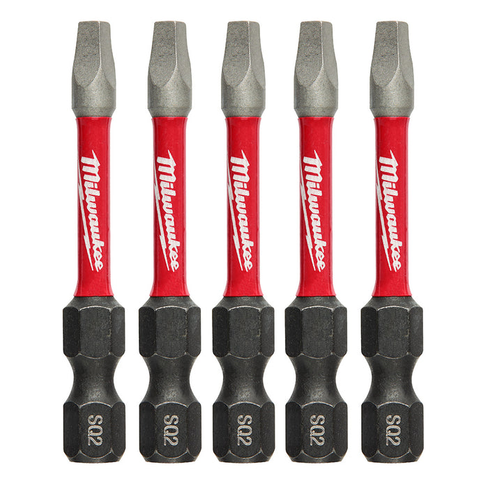 Milwaukee 48-32-4606CA SHOCKWAVE™ 2" Impact Square Recess No.2 Power Bits (5 PK)
