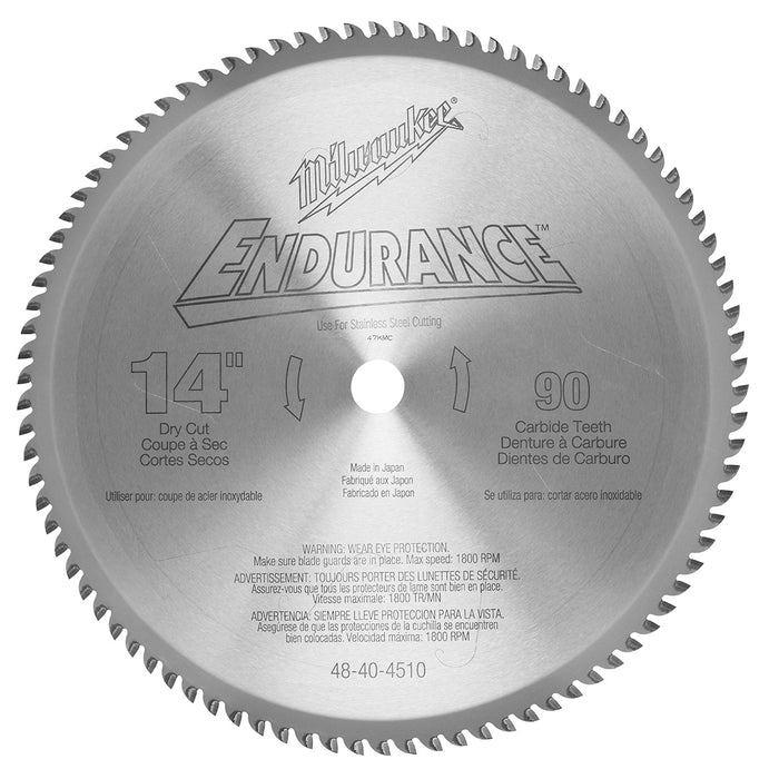 Milwaukee 48-40-4510 14" 90 Teeth Dry Cut Carbide Tipped Circular Saw Blade