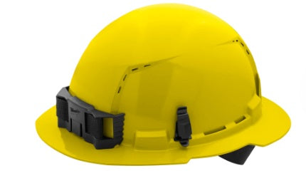 Milwaukee (366) 48-73-1203 BOLT™ Yellow Full Brim Vented Hard Hat w/4pt Ratcheting Suspension (USA) - Type 1, Class C