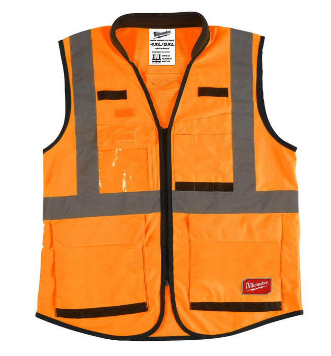 Milwaukee 48-73-5092 CLASS 2 HIGH VISIBILITY ORANGE PERFORMANCE SAFETY VEST - L/XL (CSA)