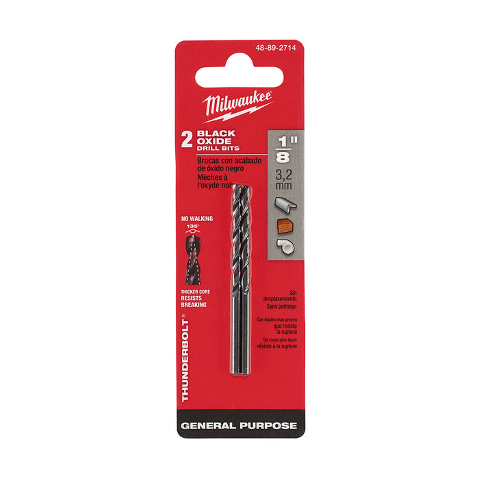 Milwaukee 48-89-2714 1/8" Thunderbolt® Black Oxide Drill Bit