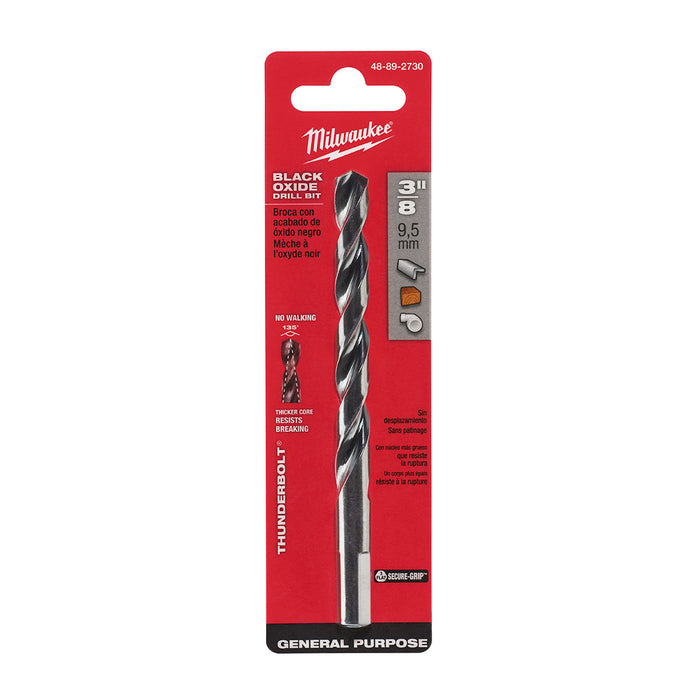 Milwaukee 48-89-2730 3/8" Thunderbolt® Black Oxide Drill Bit