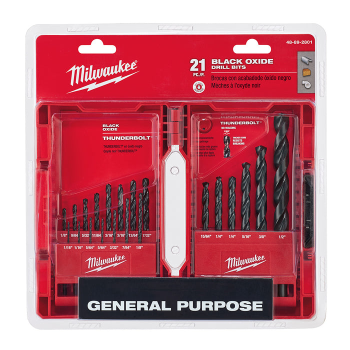 Milwaukee 48-89-2801 Thunderbolt® Black Oxide Drill Bit Set (21 PC)