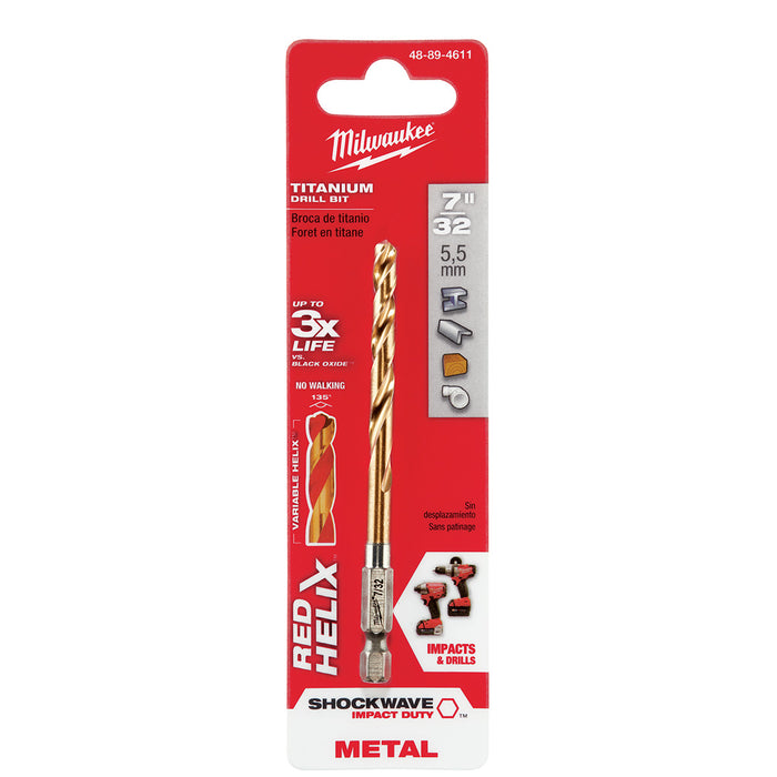 Milwaukee 48-89-4611 7/32" Titanium SHOCKWAVE™