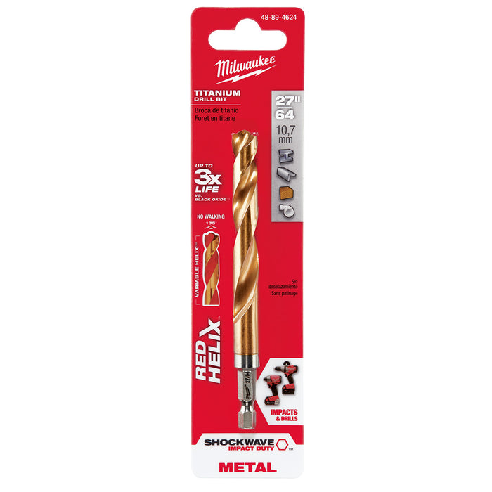 Milwaukee 48-89-4624 27/64" Titanium SHOCKWAVE™