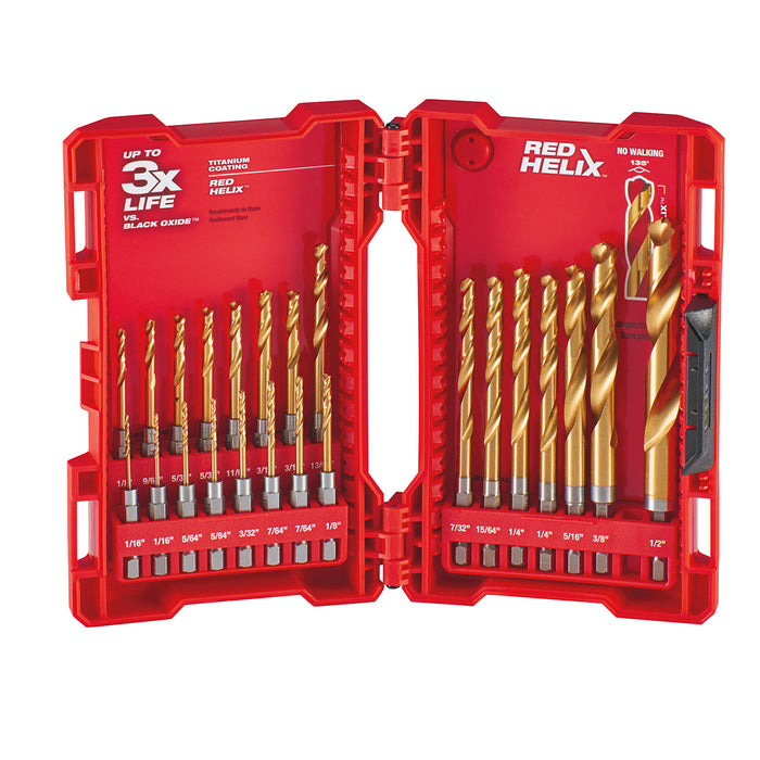 Milwaukee (366) 48-89-4631 23 Pc SHOCKWAVE™ RED HELIX™ Titanium Drill Bit Set