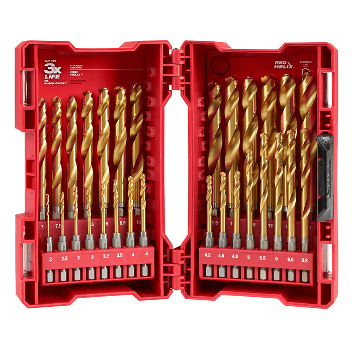 Milwaukee 48-89-4862 METRIC 29PC SHOCKWAVE TITANIUM RED HELIX KIT