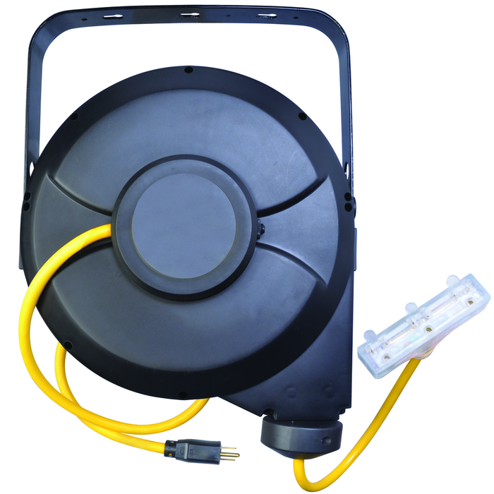 Southwire 48208802SW 50FT Retractable Extension Cord Reel 12/3 Rugged Tri-Tap