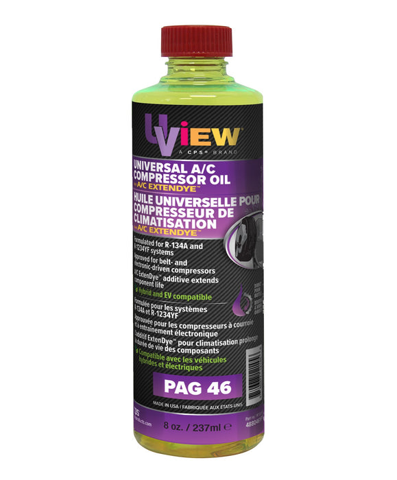 Uview Products (157) 488046YFPD UVIEW® UNIVERSAL PAG A/C OIL WITH A/C EXTENDYE, 8OZ BOTTLE
