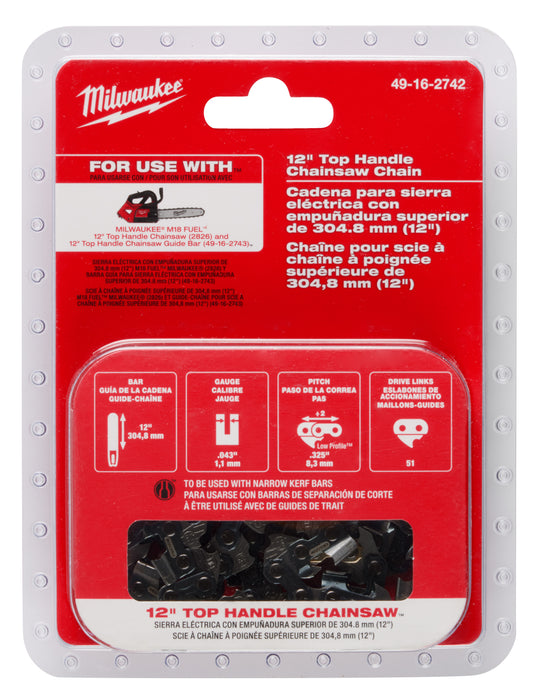 Milwaukee (366) 49-16-2742 12IN TOP HANDLE CHAINSAW CHAIN