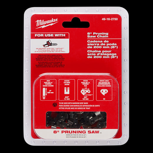Milwaukee (366) 49-16-2750 8" Pruning Saw Chain