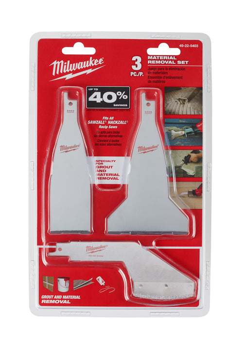 Milwaukee (366) 49-22-5403 SAWZALL® Material Removal Blade Set 3pc