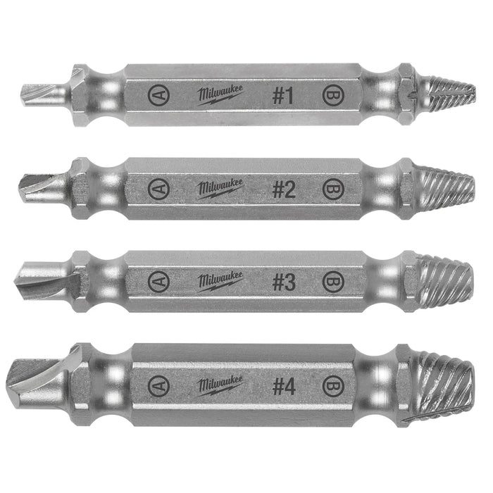 Milwaukee (366) 49-57-9001 M2 Steel Screw Extractor Set 4PC