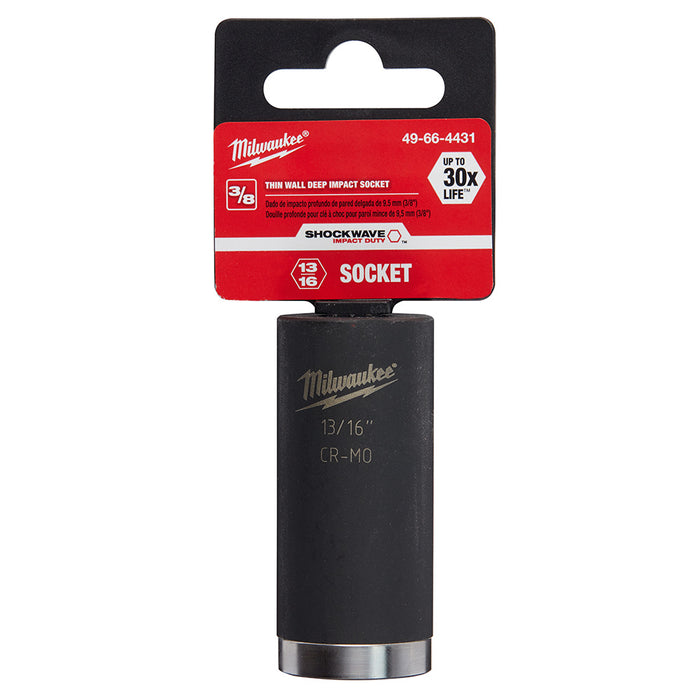 Milwaukee (366) 49-66-4431 SHOCKWAVE™ 3/8" Deep Well Socket 13/16"